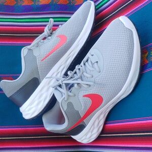 Nike Women's Revolution 6 Gray and Red Athletic Running Shoes size 10.5 NWT